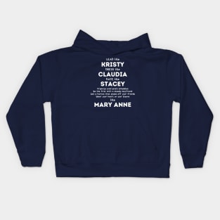 Like Mary Anne (BSC) white txt Kids Hoodie